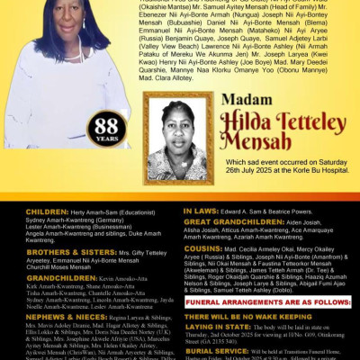 Madam Hilda Tetteley Mensah