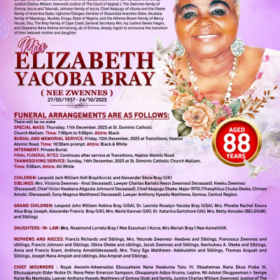 Mrs Elizabeth Yacoba Bray